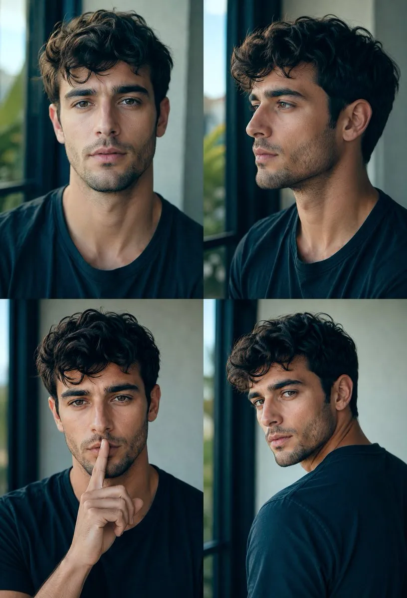 No. 10: Profile / Avatar - Four-Panel Male Hairstyle Reference — GPT Image 2 image prompt example