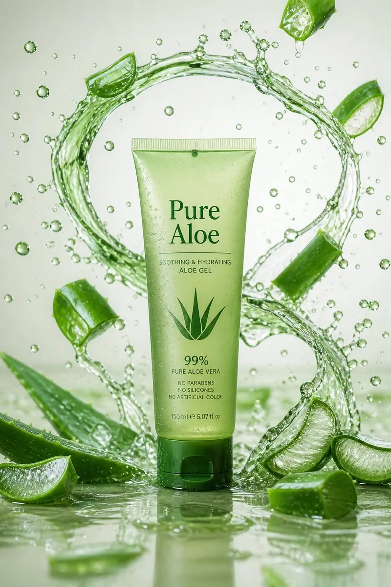 No. 117: E-commerce Main Image - Pure Aloe Skincare Commercial — GPT Image 2 image prompt example