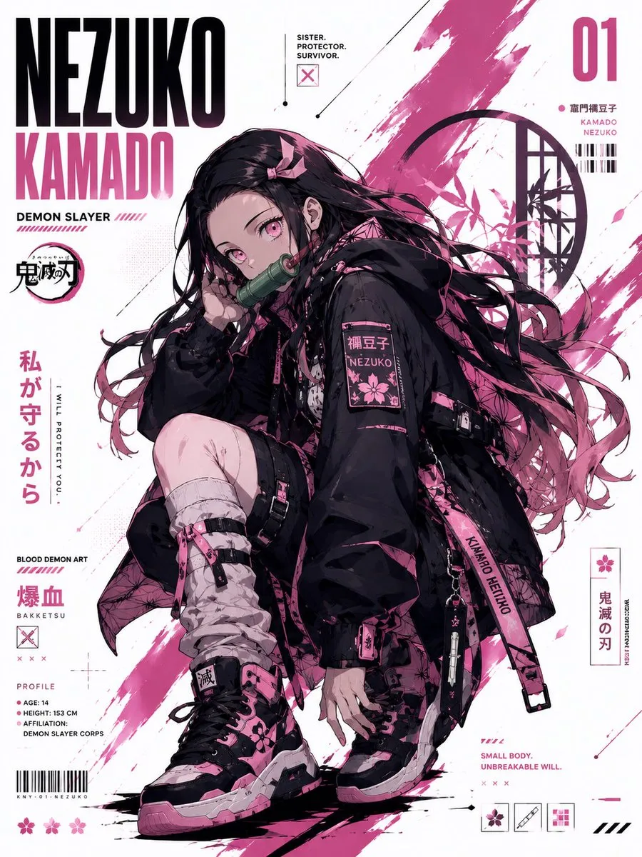 No. 16: Profile / Avatar - Anime Techwear Character Poster — GPT Image 2 image prompt example