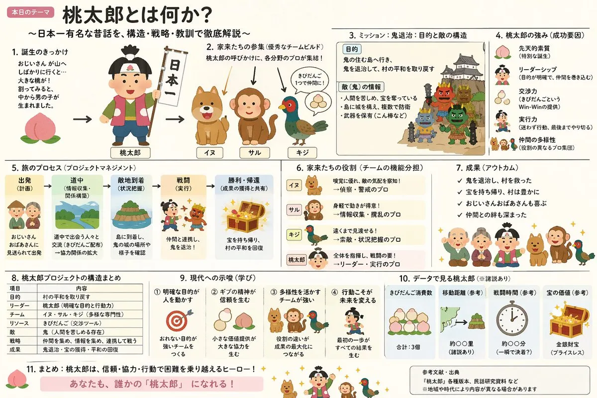 No. 3: Momotaro Explainer Slide in Hybrid Style — GPT Image 2 image prompt example