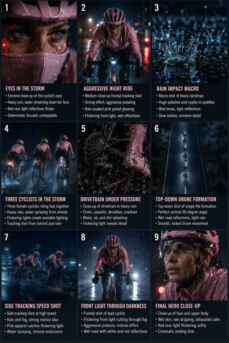 No. 44: Infographic / Edu Visual - Night Rain Storyboard Infographic — GPT Image 2 image prompt example