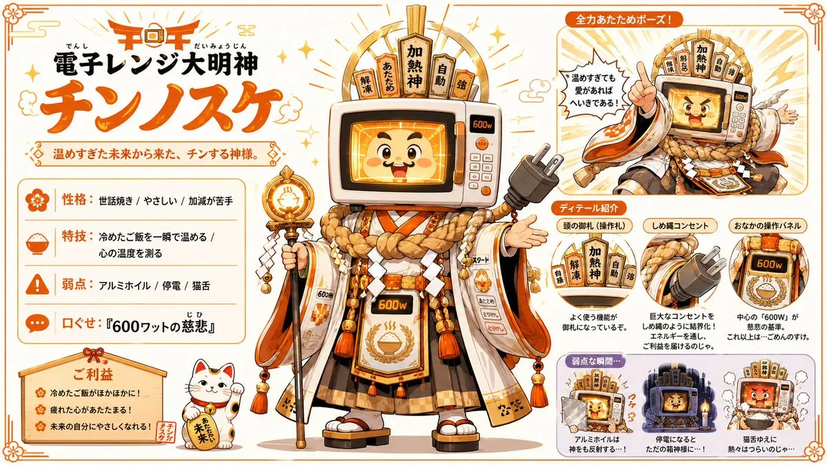 No. 49: Infographic / Edu Visual - Microwave Deity Mascot Sheet — GPT Image 2 image prompt example