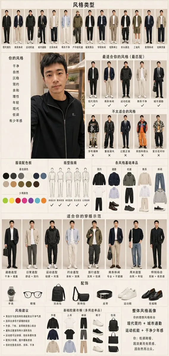 No. 52: Infographic / Edu Visual - Men's Fashion Style Diagnosis Report — GPT Image 2 image prompt example