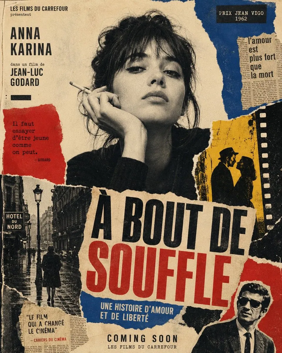 No. 74: Comic / Storyboard - Vintage French New Wave Movie Poster — GPT Image 2 image prompt example
