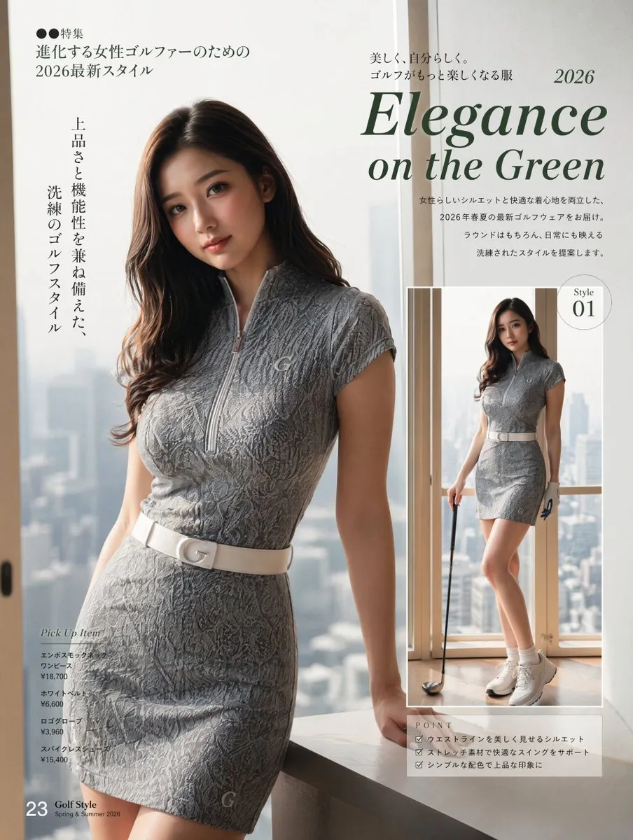 No. 92: Product Marketing - Elegance on the Green Magazine Page — GPT Image 2 image prompt example