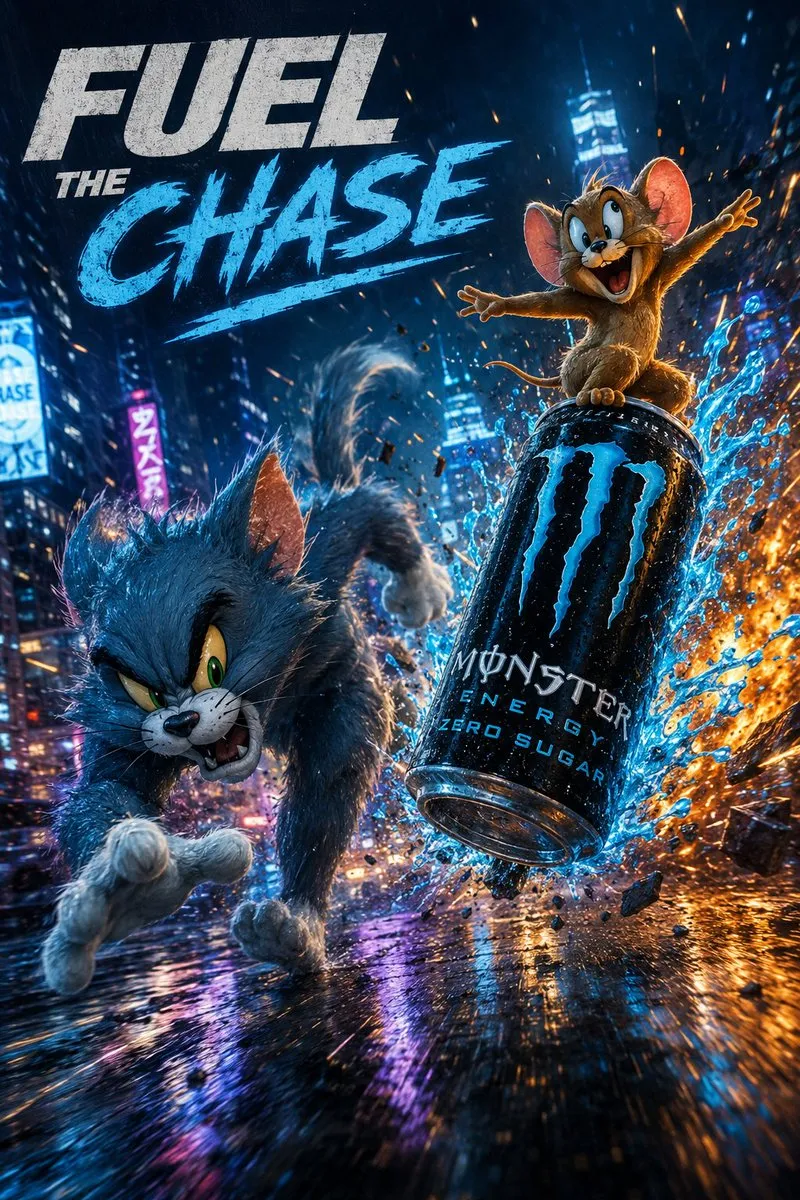 No. 95: Product Marketing - Futuristic Energy Drink Ad Poster — GPT Image 2 image prompt example