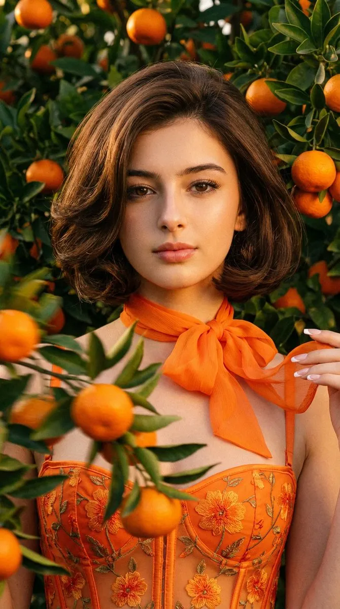 No. 21: Social Media Post - Golden Hour Tangerine Grove — Nano Banana Pro image prompt example