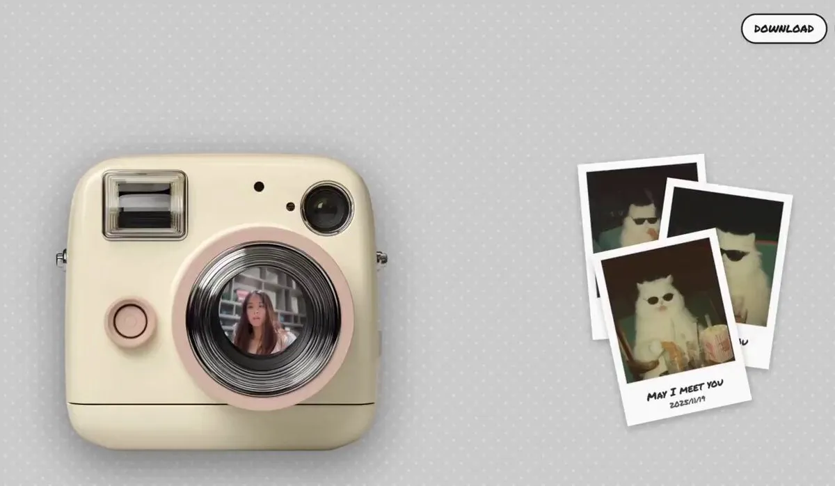 No. 22: Retro Polaroid-style camera web app — Nano Banana Pro image prompt example