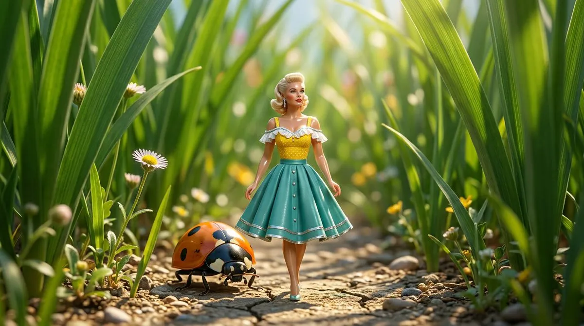 No. 25: Social Media Post - Macro Photorealistic Miniature Woman — Nano Banana Pro image prompt example