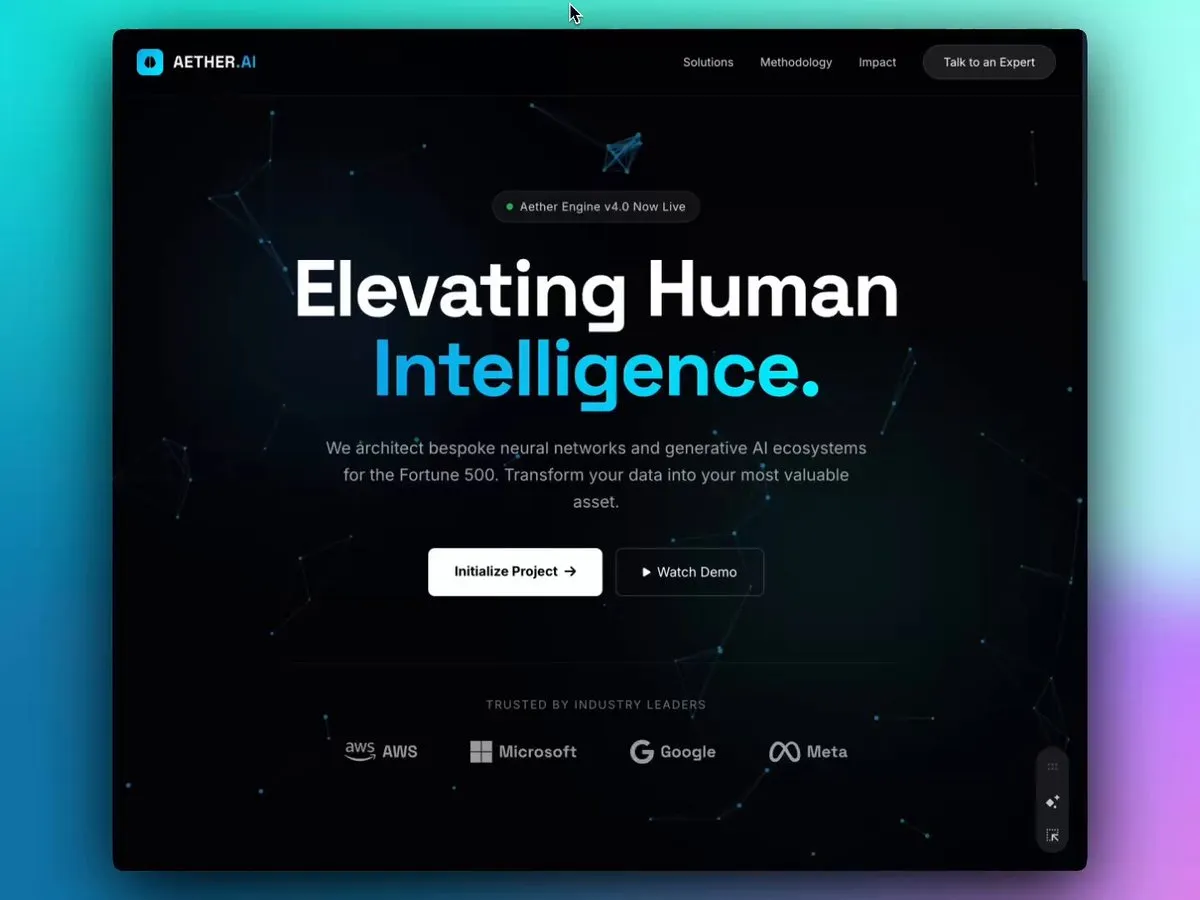 No. 28: Enterprise landing page with interactive responsive design — Nano Banana Pro image prompt example
