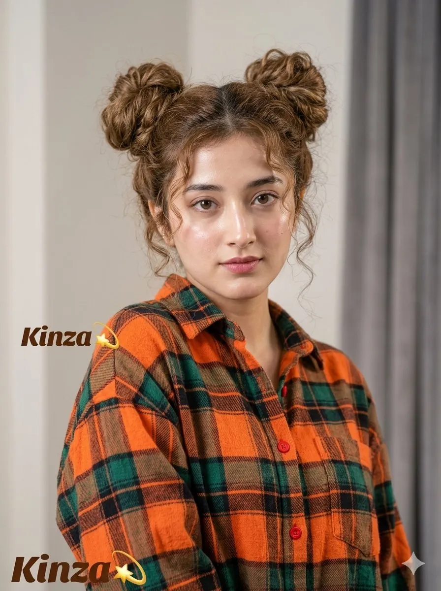 No. 3: Profile / Avatar - Playful Space Buns Portrait — Nano Banana Pro image prompt example