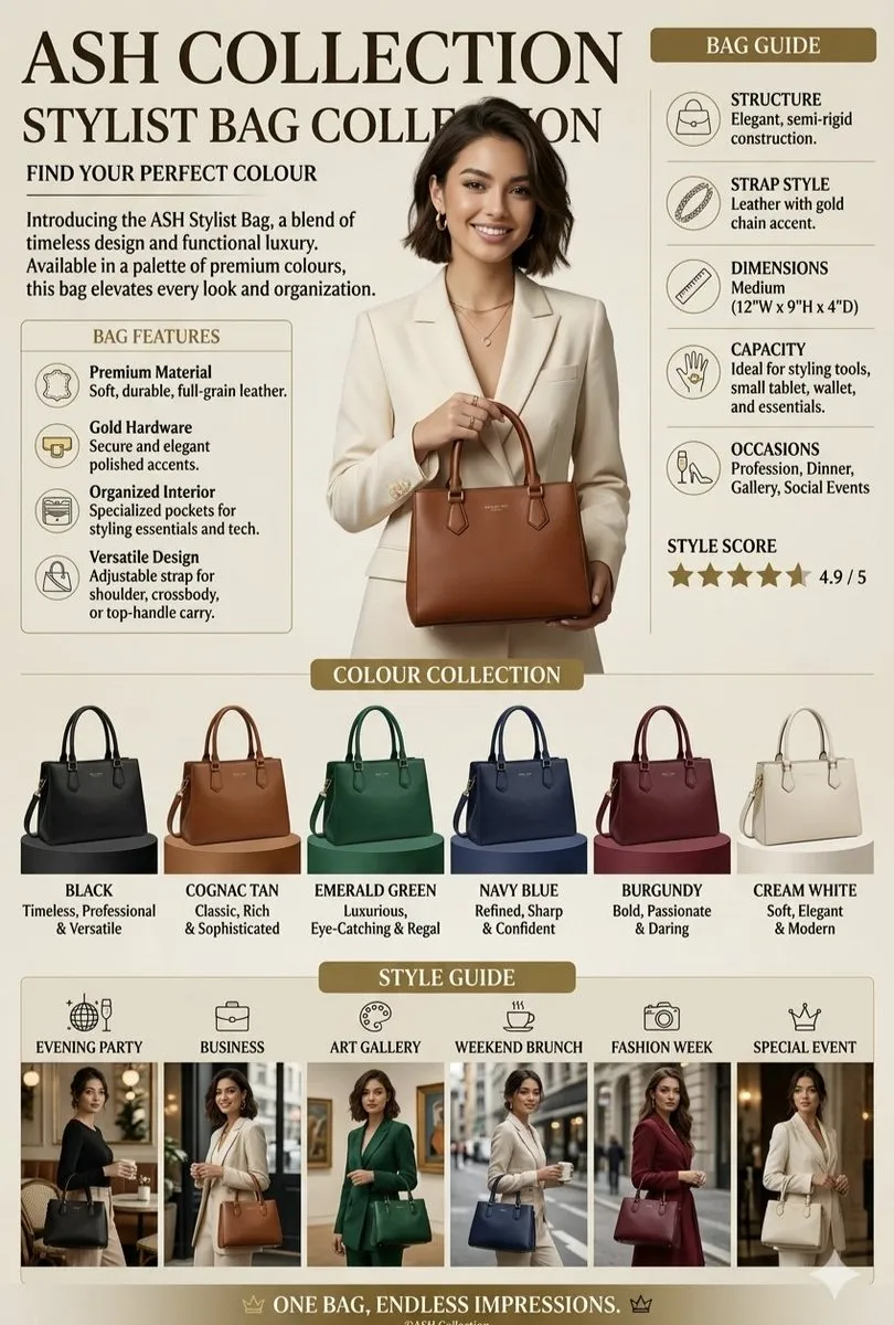No. 32: Infographic / Edu Visual - Luxury Handbag Promotional Infographic — Nano Banana Pro image prompt example