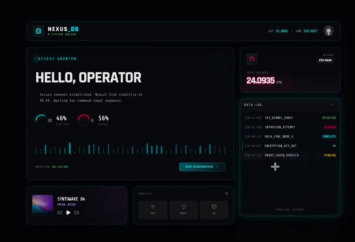 No. 37: Glassmorphism neon interface UI — Nano Banana Pro image prompt example