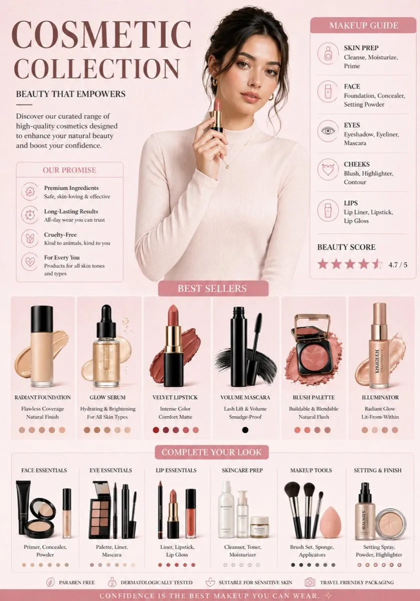 No. 37: Infographic / Edu Visual - Luxury Cosmetic Brand Infographic — Nano Banana Pro image prompt example