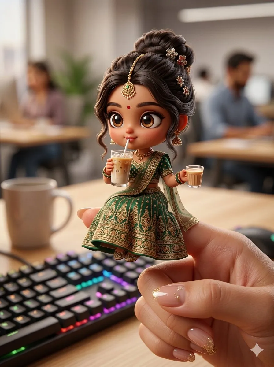 No. 4: Profile / Avatar - Chibi Doll 3D Miniature Scene — Nano Banana Pro image prompt example