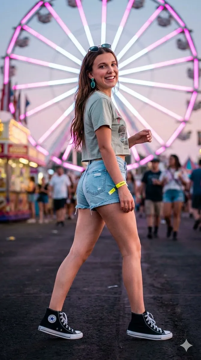 No. 50: YouTube Thumbnail - Cinematic Festival Photo of Millie Bobby Brown — Nano Banana Pro image prompt example