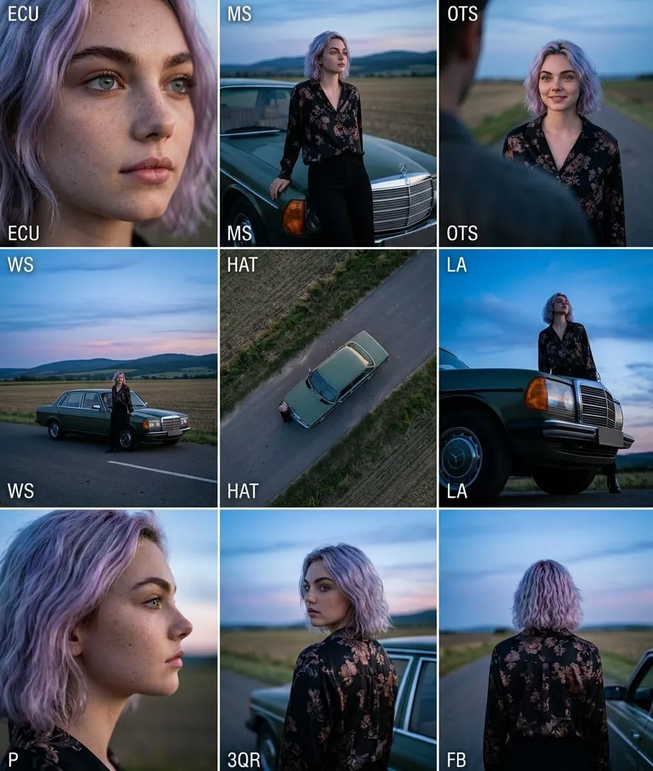 No. 62: YouTube Thumbnail - Cinematic 3x3 Grid Camera Angle Prompt — Nano Banana Pro image prompt example