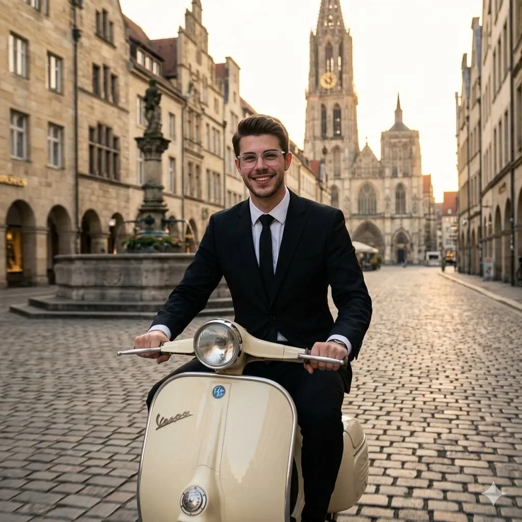 No. 97: E-commerce Main Image - Vintage European Scooter Ride — Nano Banana Pro image prompt example