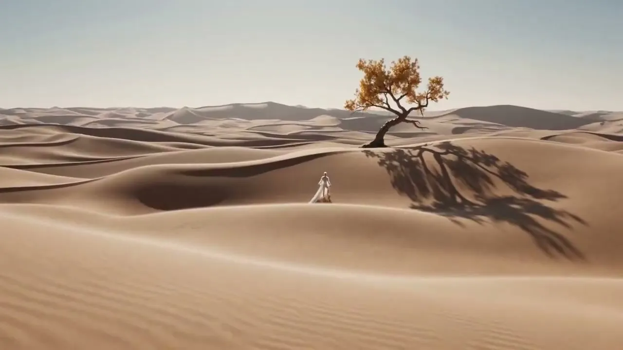 Dreamlike Surreal Desert figure — Seedance 2.0 video prompt example