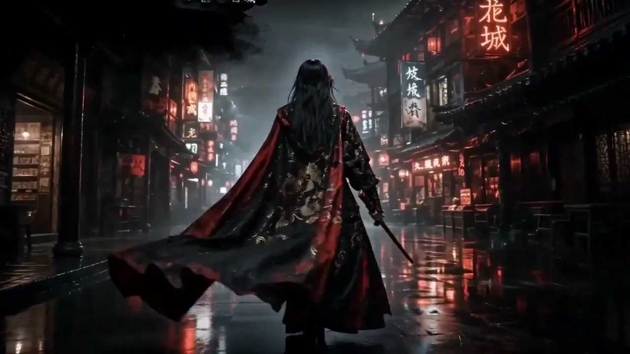 Oriental Cyberpunk Cinematic Storyboard — Seedance 2.0 video prompt example