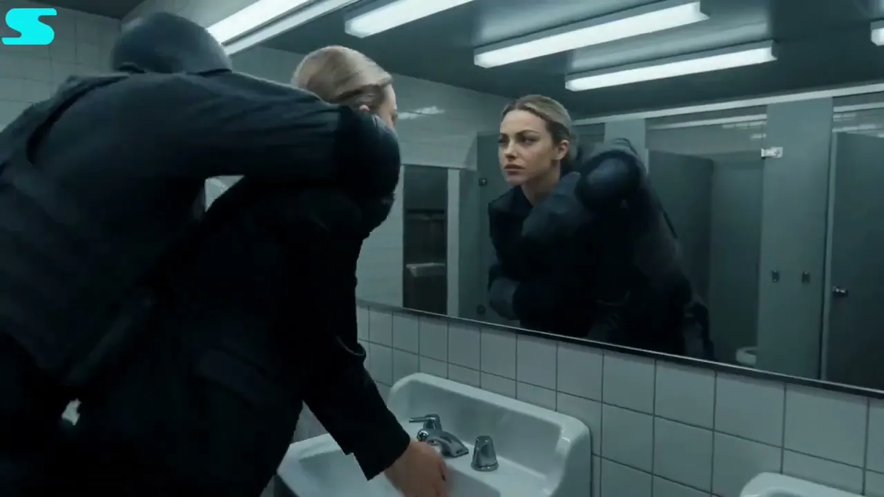 Restroom Fight Long Shot — Seedance 2.0 video prompt example