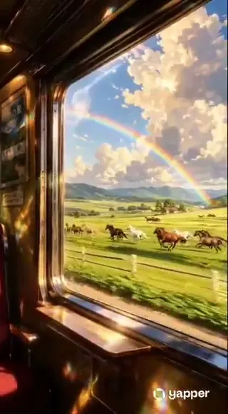 Vintage Train Carriage with Galloping Horses — Seedance 2.0 video prompt example