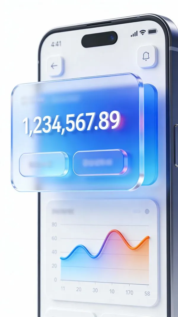 No. 103: C4D-Style Finance App UI — Seedream 5 image prompt example