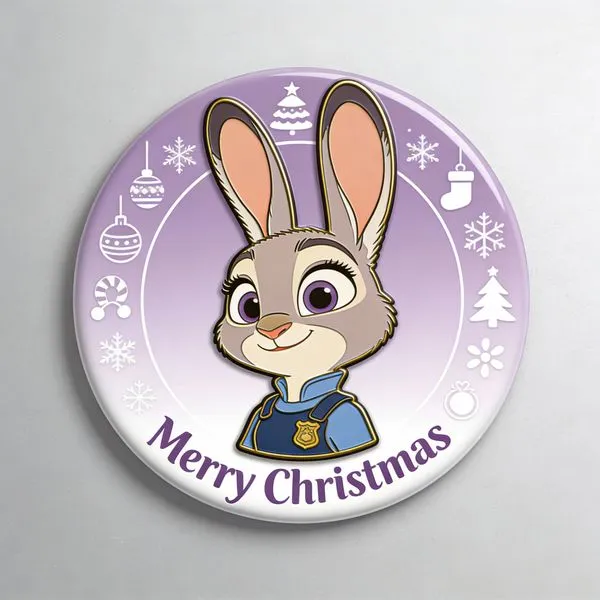No. 105: Zootopia Judy Enamel Fridge Magnet — Seedream 5 image prompt example