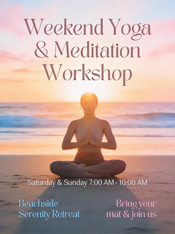 No. 11: Serene Yoga & Meditation Workshop Poster — Seedream 5 image prompt example