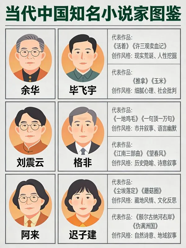 No. 111: Illustrated Guide to Contemporary Chinese Novelists — Seedream 5 image prompt example
