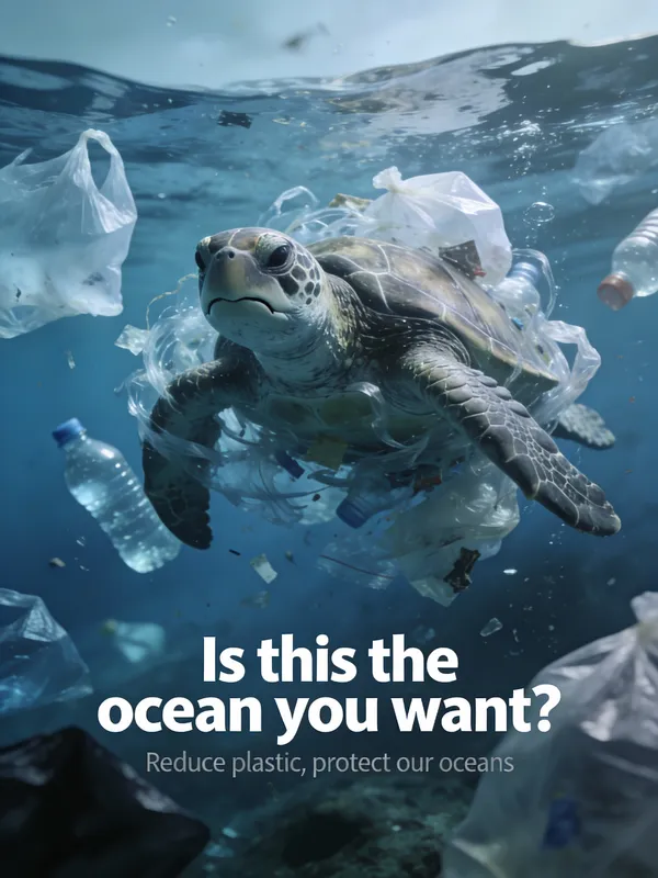 No. 13: Plastic Pollution PSA Poster — Seedream 5 image prompt example