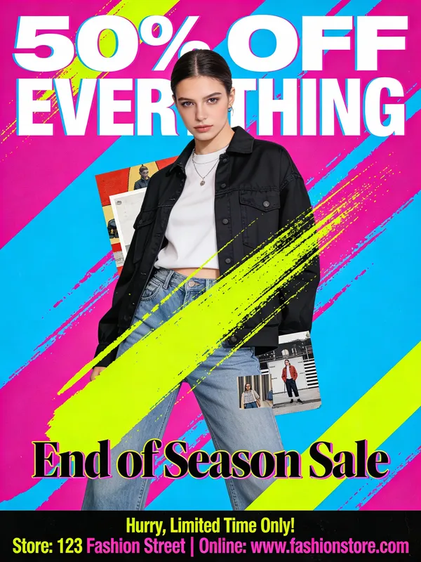 No. 2: Trendy Fashion Sale Poster — Seedream 5 image prompt example