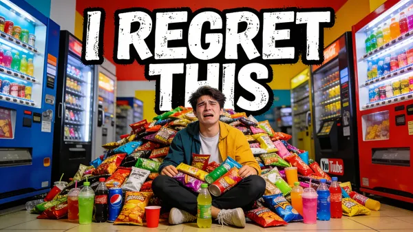 No. 20: Vending Machine Food Challenge Thumbnail — Seedream 5 image prompt example