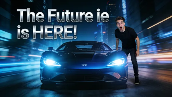 No. 25: Electric Supercar Review Thumbnail — Seedream 5 image prompt example