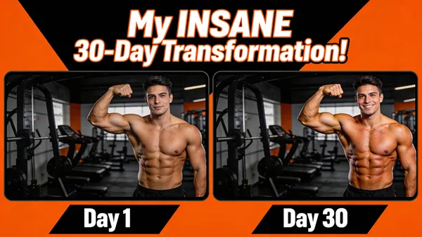 No. 27: 30-Day Fitness Challenge Results Thumbnail — Seedream 5 image prompt example