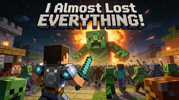 No. 31: Minecraft Survival Video Thumbnail — Seedream 5 image prompt example