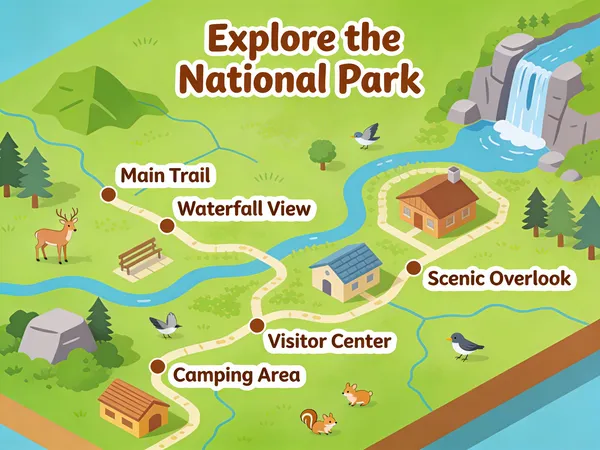 No. 39: Isometric National Park Map — Seedream 5 image prompt example