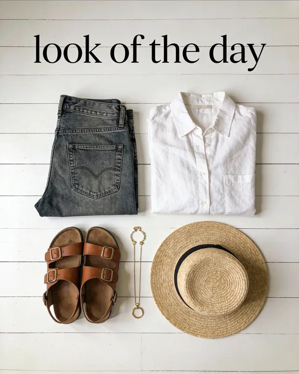 No. 59: Minimalist Chic Outfit Flat-Lay — Seedream 5 image prompt example
