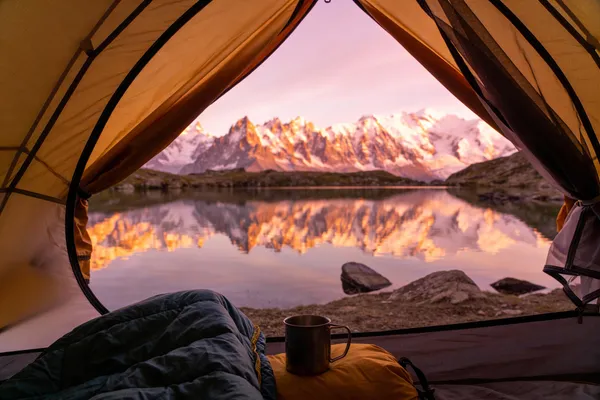 No. 61: Tent View of Mountain Landscape — Seedream 5 image prompt example