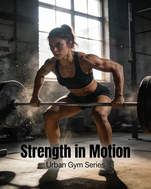 No. 64: Dynamic Female Athlete Workout Shot — Seedream 5 image prompt example
