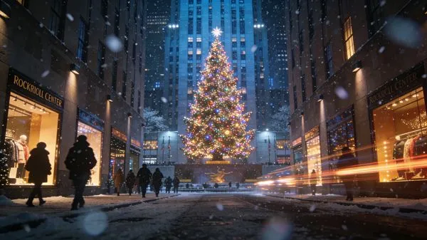 No. 73: NYC Christmas Night — Seedream 5 image prompt example