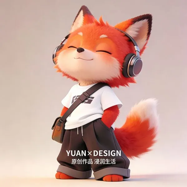 No. 90: Trendy Little Fox IP Character Design — Seedream 5 image prompt example