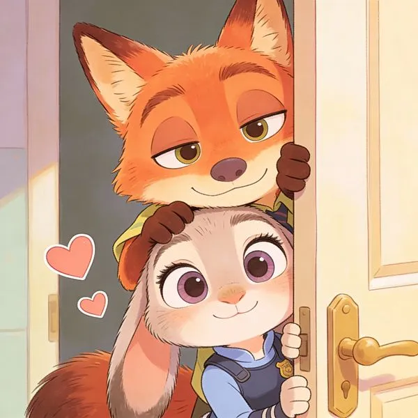 No. 94: Nick and Judy Chibi Hand-Drawn Illustration — Seedream 5 image prompt example