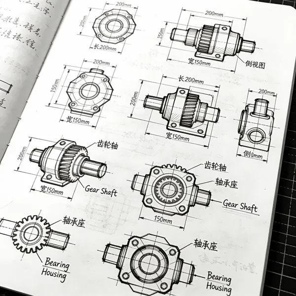 No. 98: Mechanical Design Sketch Notes — generated with Seedream 5