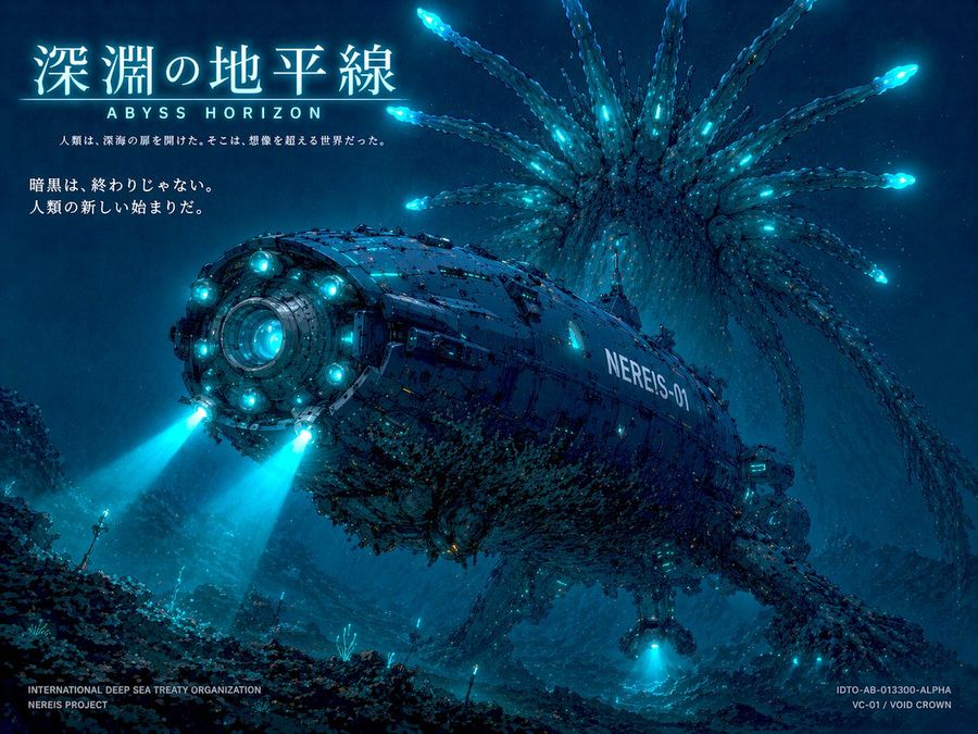 Cinematic Sci-fi Anime Movie Poster of a Heavily Armored Cylindrical — GPT Image 2 image prompt example