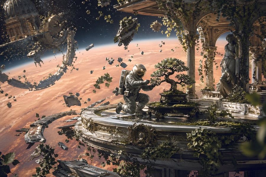Highly Detailed, Cinematic, Surreal Illustration of an Astronaut — GPT Image 2 image prompt example