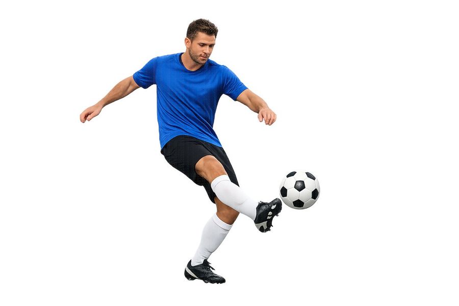 Transparent Background Image of a Man Playing Soccer, 3:2 Aspect Ratio — GPT Image 2 image prompt example