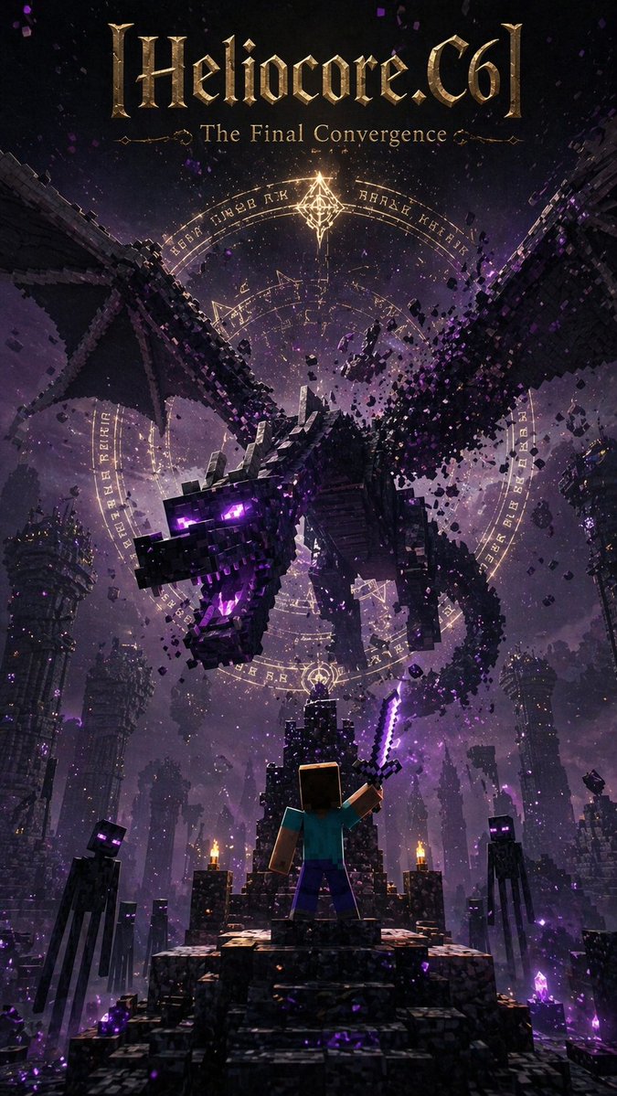 Dramatic Vertical Dark-fantasy Poster in a Minecraft-inspired Voxel — GPT Image 2 image prompt example