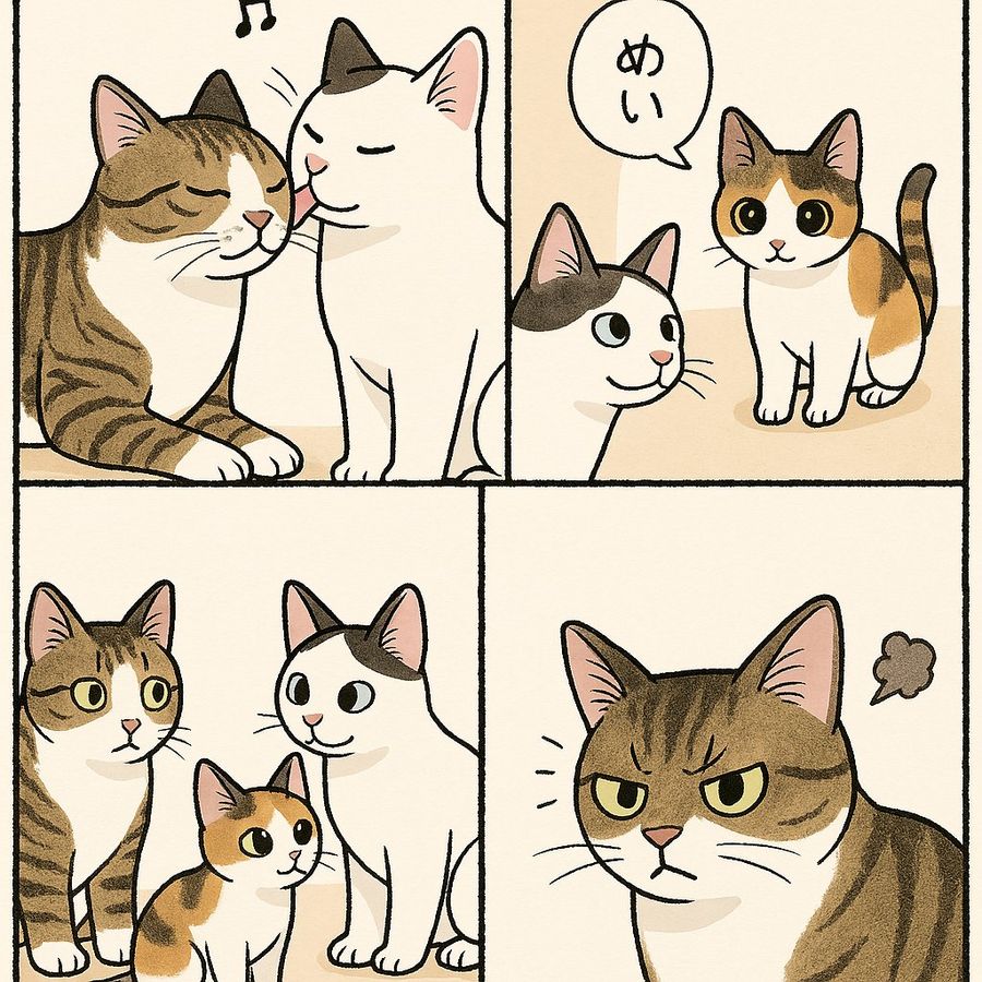 Cute Hand-drawn Four-panel Comic in a Soft, Warm, Slice-of-life Style — GPT Image 2 image prompt example
