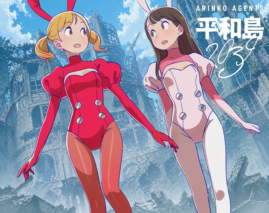 Dynamic Anime-style Low-angle Illustration of Two Young Women — GPT Image 2 image prompt example